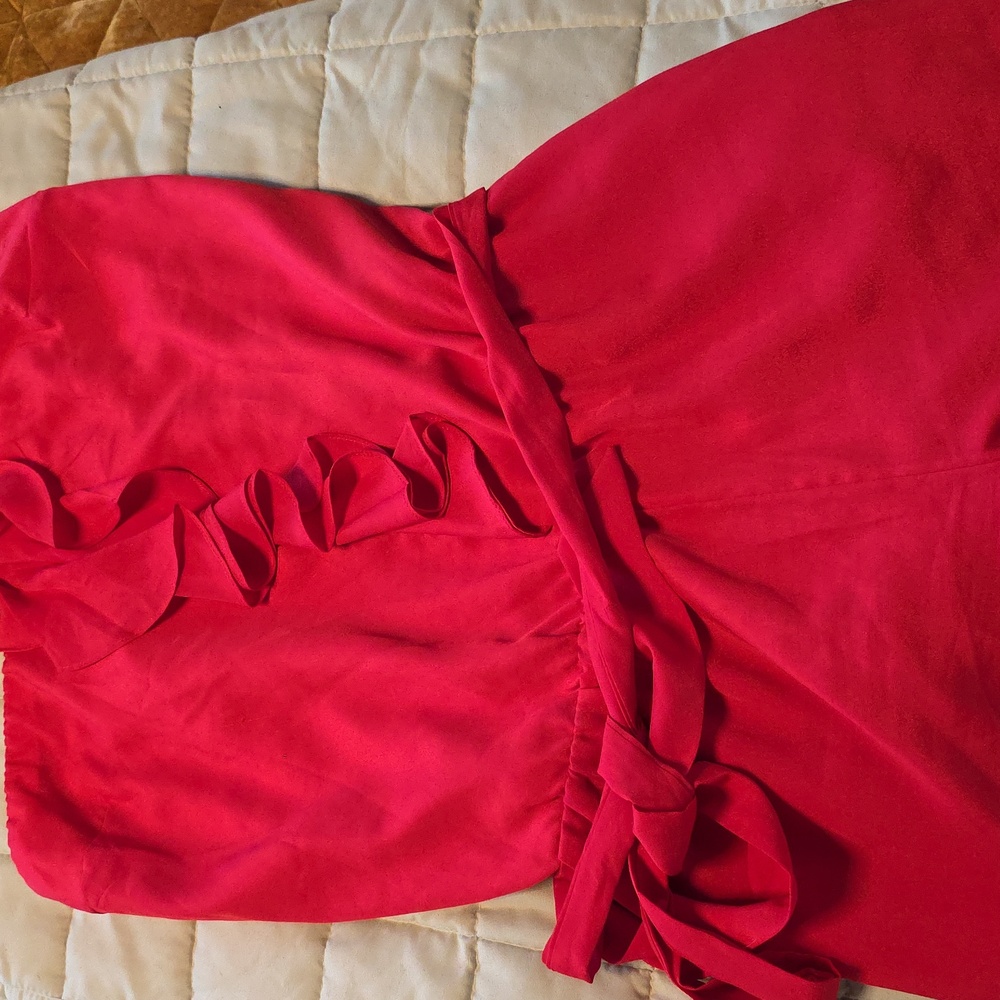 Express Red Ruffled Jumpsuit - Picture 8 of 8